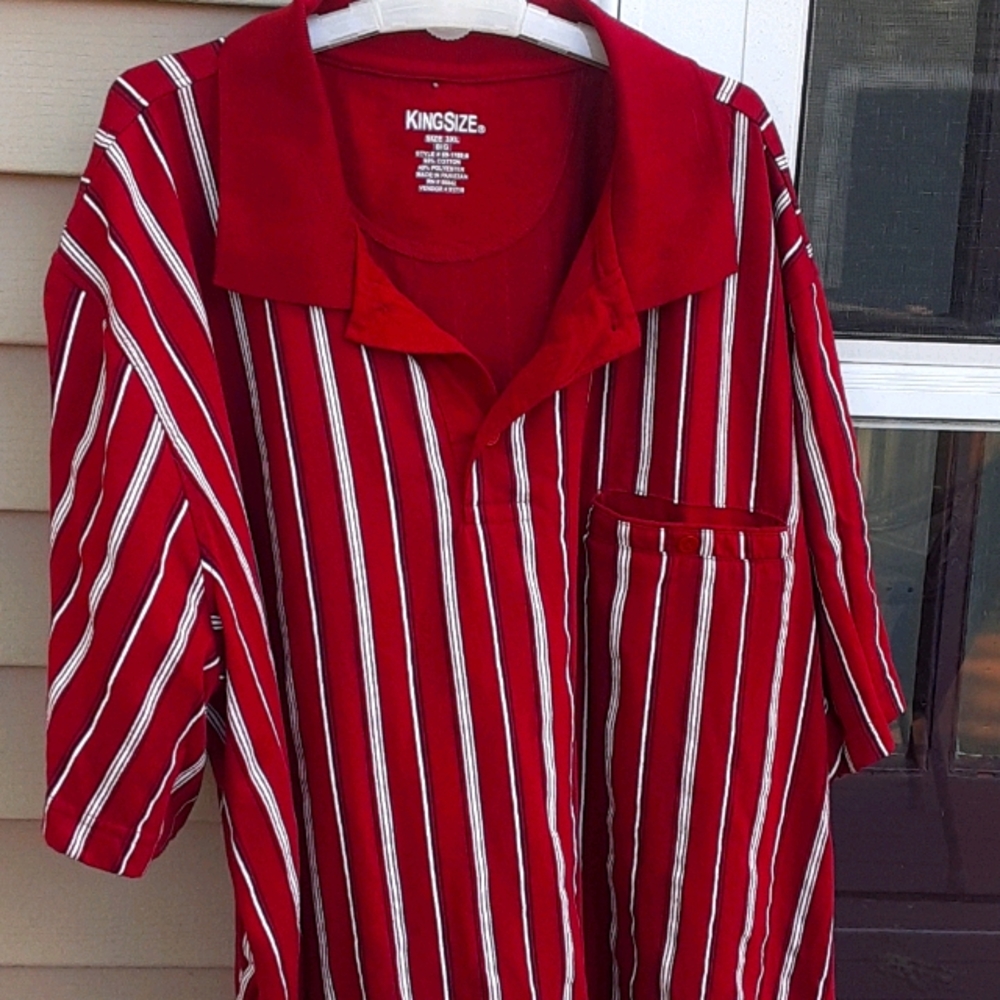 KingSize Mens Vertical Stripe short sleev Polo 3XL